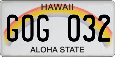 HI license plate GOG032