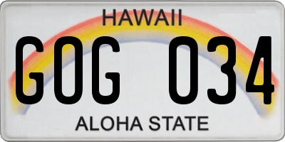 HI license plate GOG034