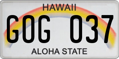 HI license plate GOG037