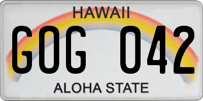 HI license plate GOG042