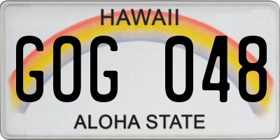 HI license plate GOG048