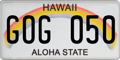 HI license plate GOG050