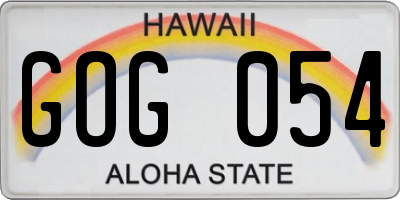 HI license plate GOG054