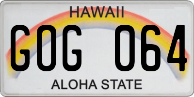 HI license plate GOG064
