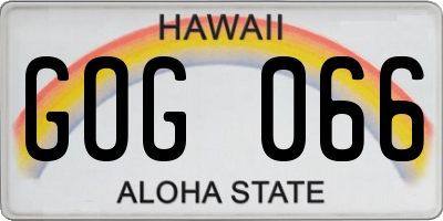 HI license plate GOG066
