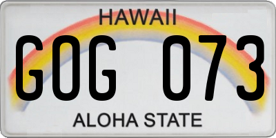 HI license plate GOG073