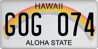 HI license plate GOG074