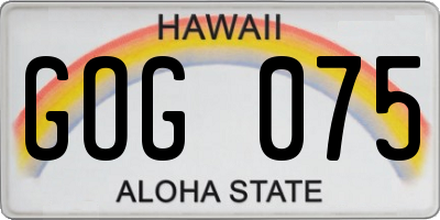 HI license plate GOG075