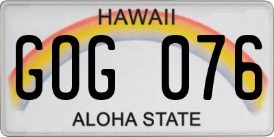 HI license plate GOG076
