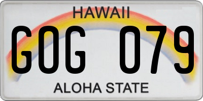 HI license plate GOG079