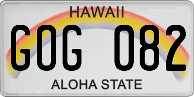 HI license plate GOG082