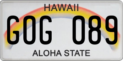 HI license plate GOG089