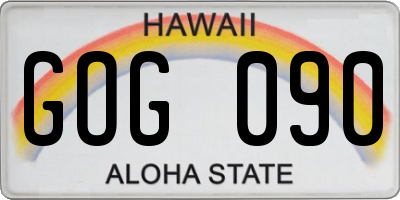 HI license plate GOG090