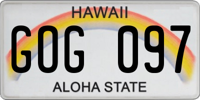 HI license plate GOG097