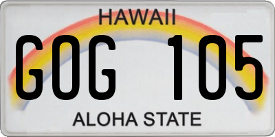 HI license plate GOG105