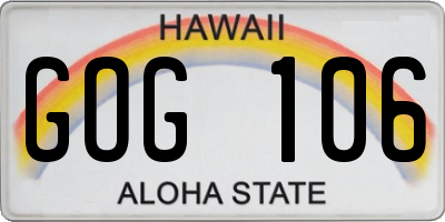 HI license plate GOG106