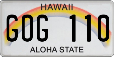 HI license plate GOG110