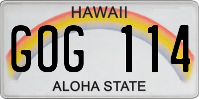 HI license plate GOG114