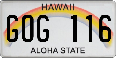 HI license plate GOG116