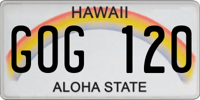 HI license plate GOG120