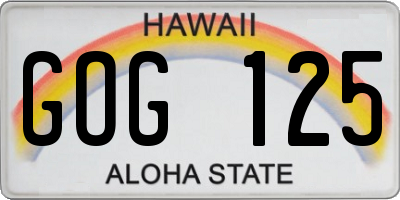 HI license plate GOG125