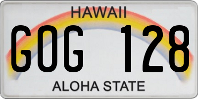 HI license plate GOG128