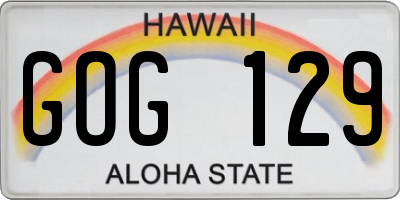 HI license plate GOG129