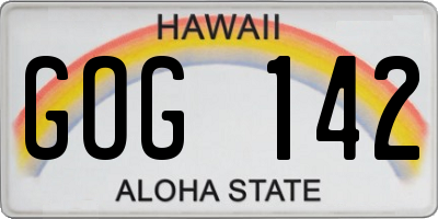 HI license plate GOG142