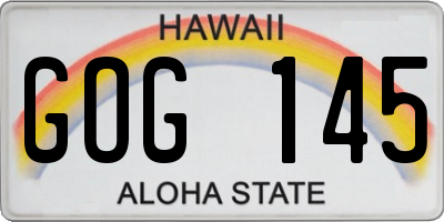 HI license plate GOG145