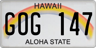 HI license plate GOG147