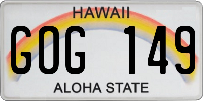 HI license plate GOG149