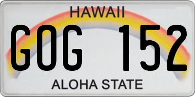 HI license plate GOG152