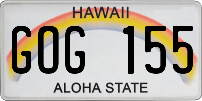 HI license plate GOG155