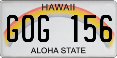 HI license plate GOG156