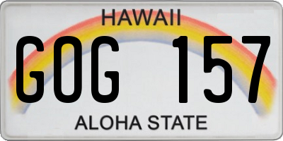 HI license plate GOG157