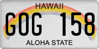 HI license plate GOG158