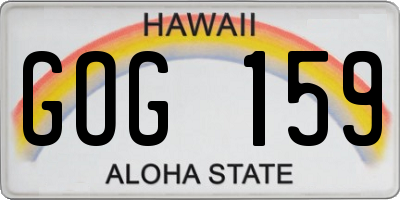 HI license plate GOG159