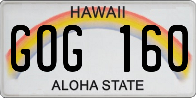 HI license plate GOG160