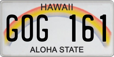 HI license plate GOG161