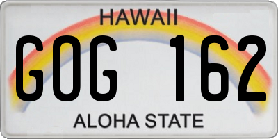 HI license plate GOG162