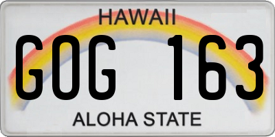 HI license plate GOG163
