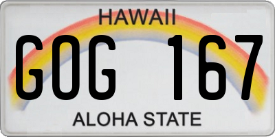 HI license plate GOG167