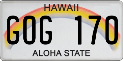 HI license plate GOG170