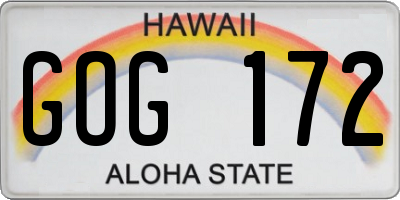 HI license plate GOG172