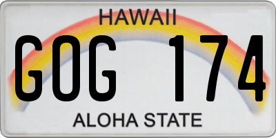 HI license plate GOG174