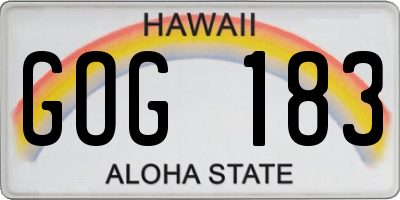 HI license plate GOG183