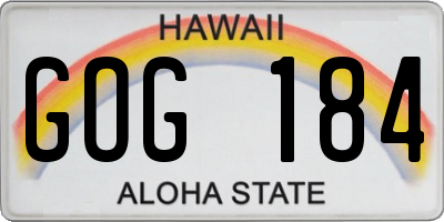 HI license plate GOG184