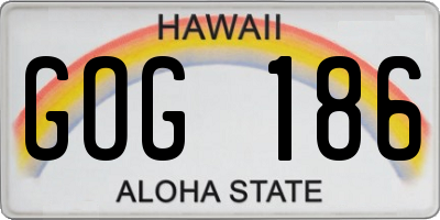 HI license plate GOG186