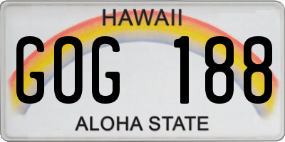 HI license plate GOG188