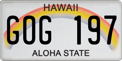 HI license plate GOG197